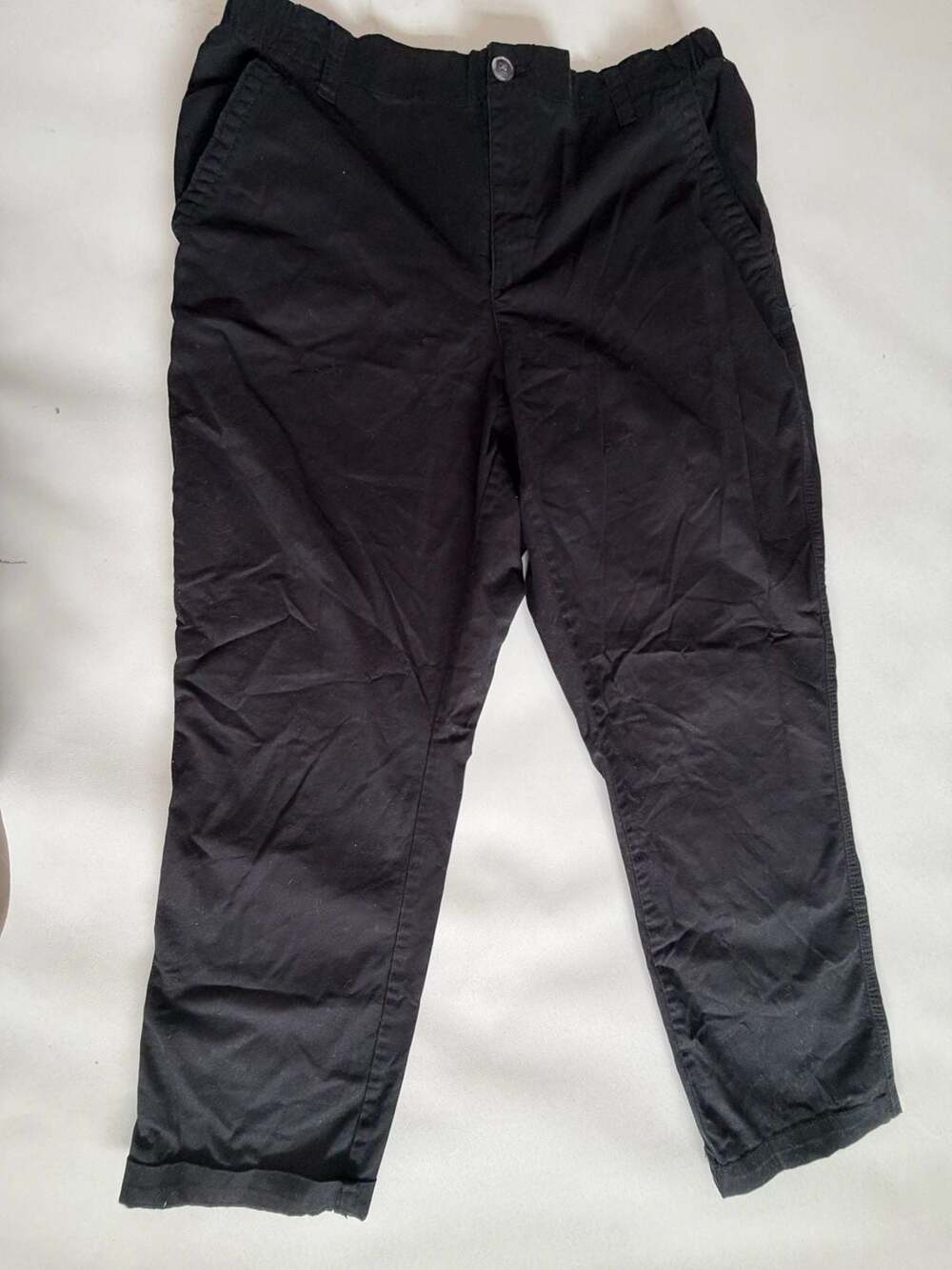Old Navy L Black Mid Rise Chino Pants Stretch Casual Workwear Basic Minimalist